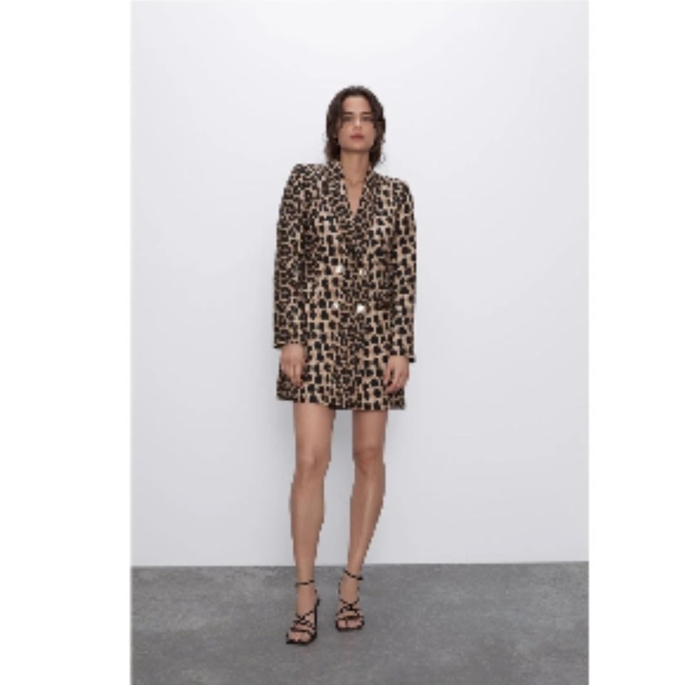 ZARA LEOPARD PRINT DRESS/FROCK COAT